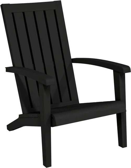Furnicato Adirondack Gartenstuhl aus Polypropylen in Schwarz mit Armlehnen und UV-Beständigkeit - Bild 1