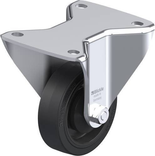 Blickle Bockrolle BH-POEV 100K-3 in Schwarz und Silber mit Schraubbefestigung, Rad-Durchmesser: 100 mm, Tragfähigkeit: 200 kg - Bild 1
