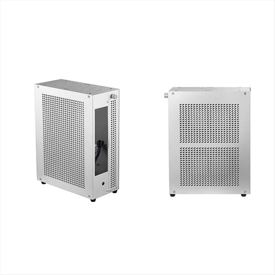 TFDP Mini ITX Computergehäuse in Silber mit Dual 3,5-Zoll-Festplattenfach und USB-C Schnittstelle - Bild 2