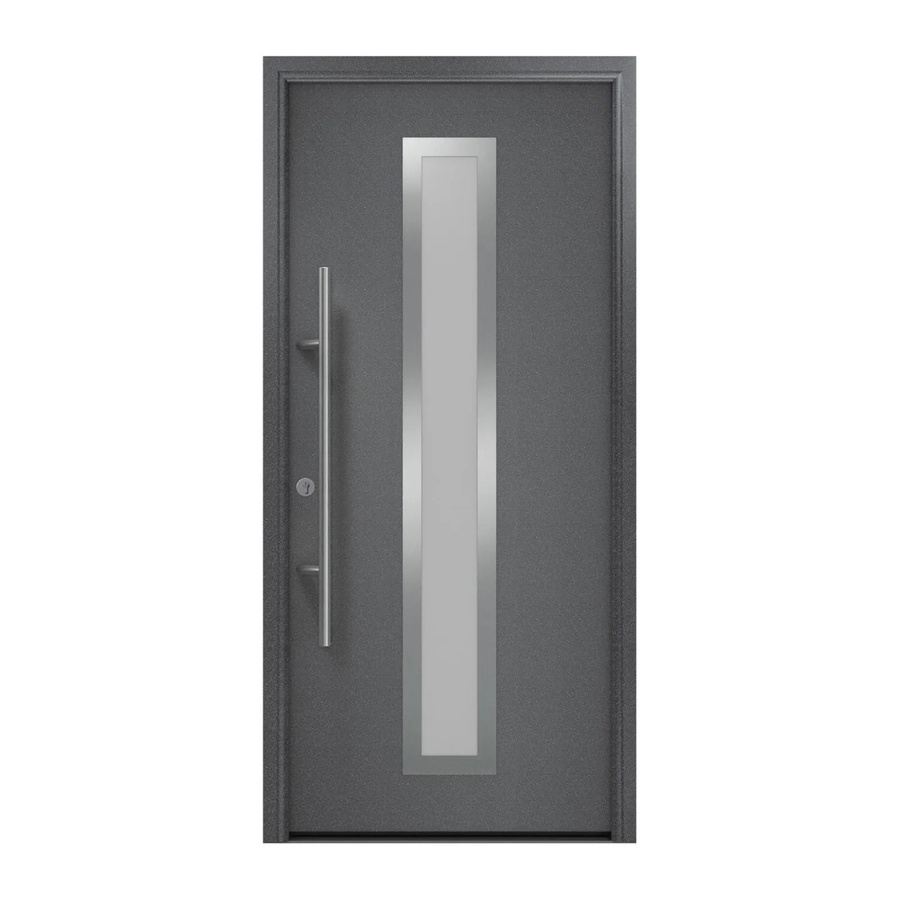 EcoStar Haustür Isopro Secur IPS 700S in Anthrazitmetallic mit Glaseinsatz, B/H: 110 x 210 cm, DIN Links, RC2 Sicherheitsschutz - Bild 2