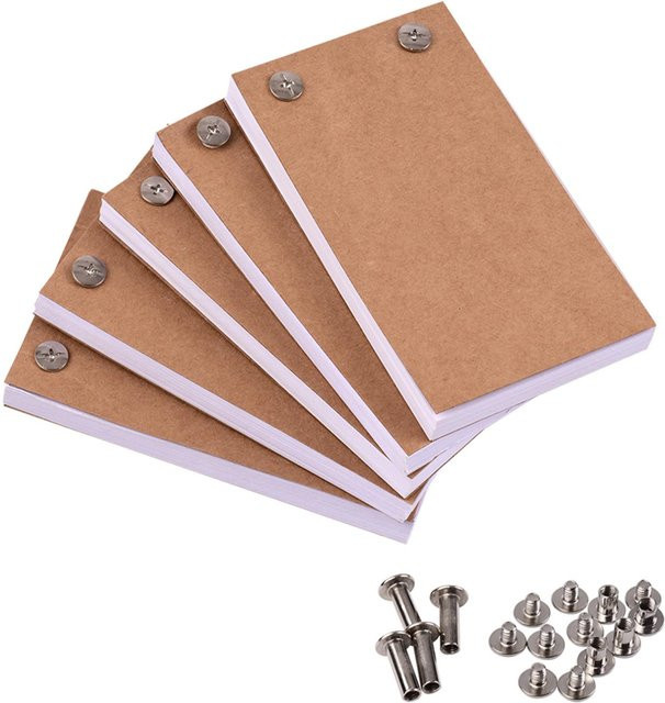 Binchi Outdoor Product Leeres Flipbook-Kit mit 300 Blatt Animationspapier und Bindeschrauben in Weiß - Bild 1
