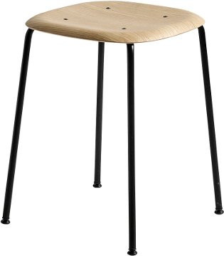 HAY Soft Edge 70 Hocker in Beige mit Holzgestell - Bild 1