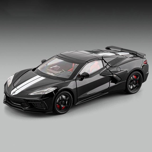 Linyi toy car Corvette C8 R Sportwagen Modell, 1:24, Metall, mit Sound und Licht, ab 14 Jahren - Bild 1