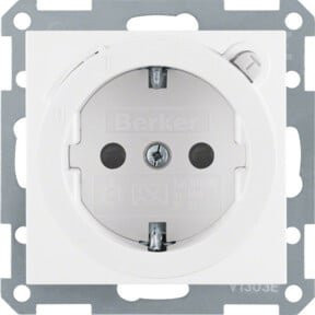 Berker Schuko-Steckdose mit FI-Schutzschalter in Weiß für den Einbau - Bild 1