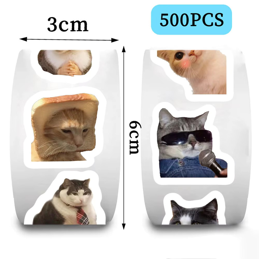 Rspctou Lustige Katzen Meme Cartoon Aufkleber, 500 Teile - Bild 2