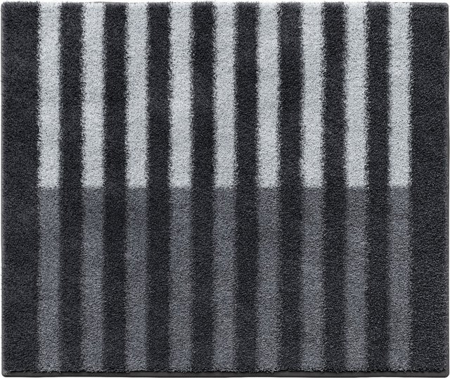 Badteppich STRADA in Grau und Anthrazit mit grafischem Design, rutschhemmend und für Fußbodenheizung geeignet - Bild 1