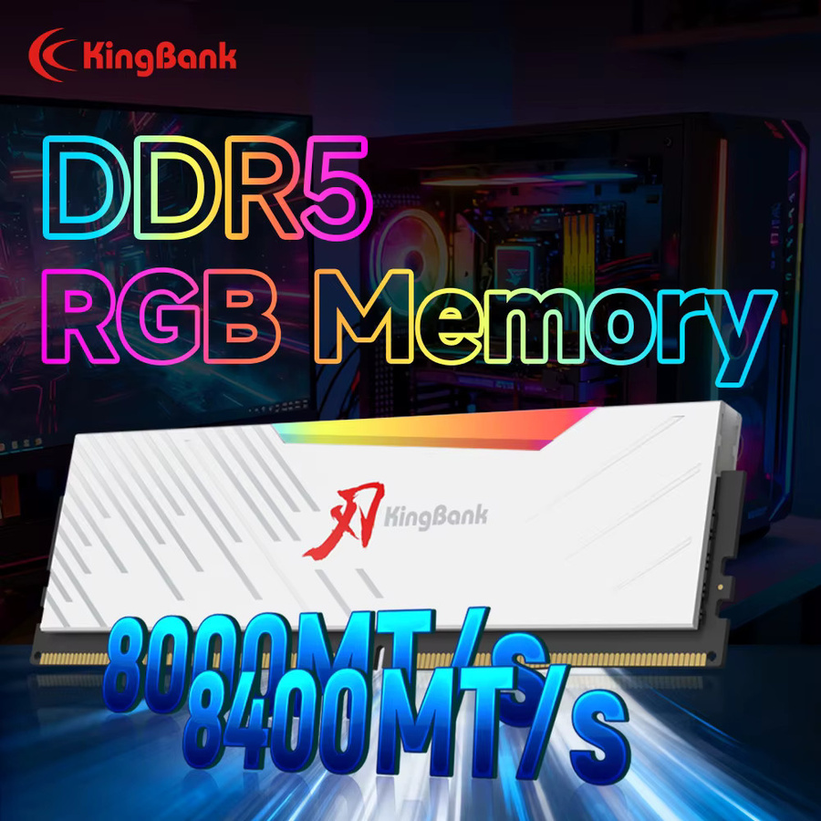 KINGBANK KRRW DDR5 RAM 48GB Kit (2x 24GB) RGB 8000MT/s CL38 Desktop-Arbeitsspeicher mit Hynix M-Die, Intel XMP 3.0 und AMD EXPO - Bild 3