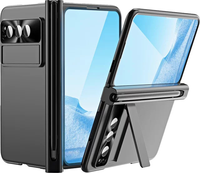 Google Pixel Fold Galvanik-Hülle mit Stiftschlitz-Scharnier und magnetischem Schutz in Pink oder Black - Bild 1