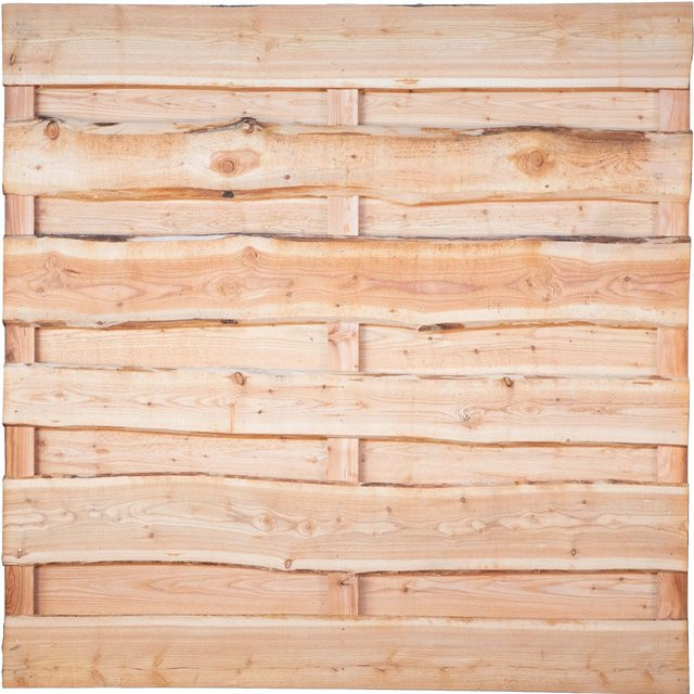 T & J Sichtschutzzaun Lolland aus roher Lärche, braun, Höhe: 180 cm, Breite: 180 cm - Bild 1