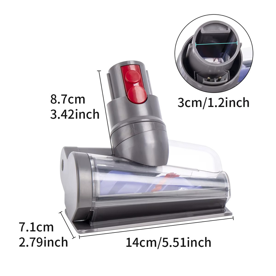 Dyson Mini motorisierter Anti-Tangle-Milbenbürstenkopf in Grau für V10 Slim Digital Slim V12 Slim SV18 SV20 Staubsauger zur Reinigung von Sofa, Bett und Auto - Bild 2