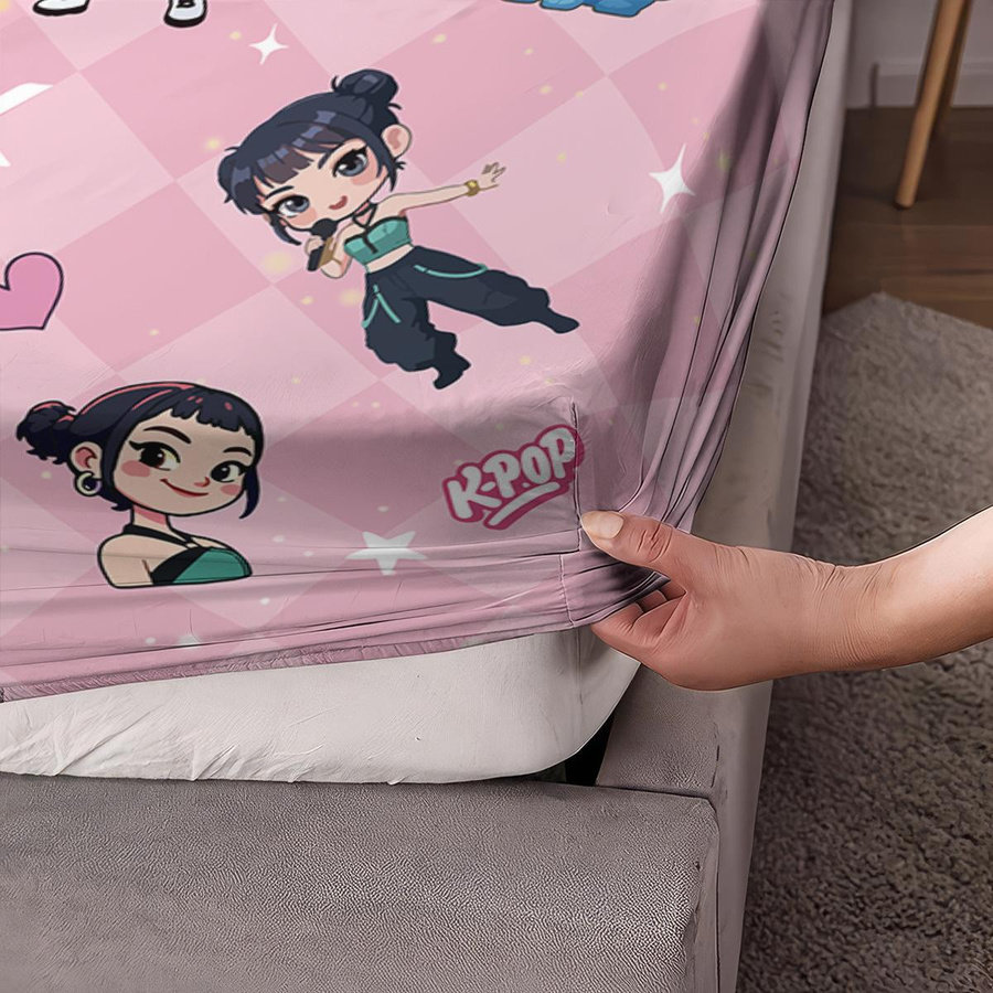 3-teiliges K-Pop Demon Hunters Bettwäsche-Set mit Reißverschluss, weiche Bettdecke und Bettlaken, B/T/H: 100 x 191 cm - Bild 4