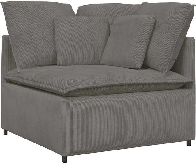 vidaXL Modulares Sofa Eckmodul mit Kissen Hellgrau Breite: 100 cm - Bild 1