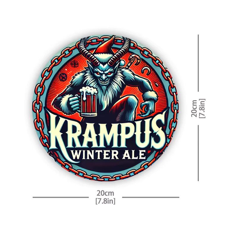 Rundes Aluminium-Wandschild Krampus Winter Ale im Vintage-Stil von Potdemiel zum Aufhängen - Bild 4