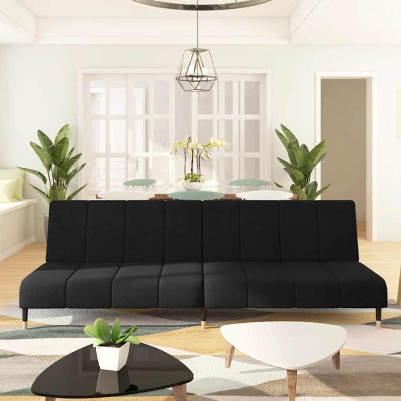 Vidaxl 2-Sitzer Sofa in Schwarz mit Samtbezug und Holzgestell im modernen Design - Bild 1