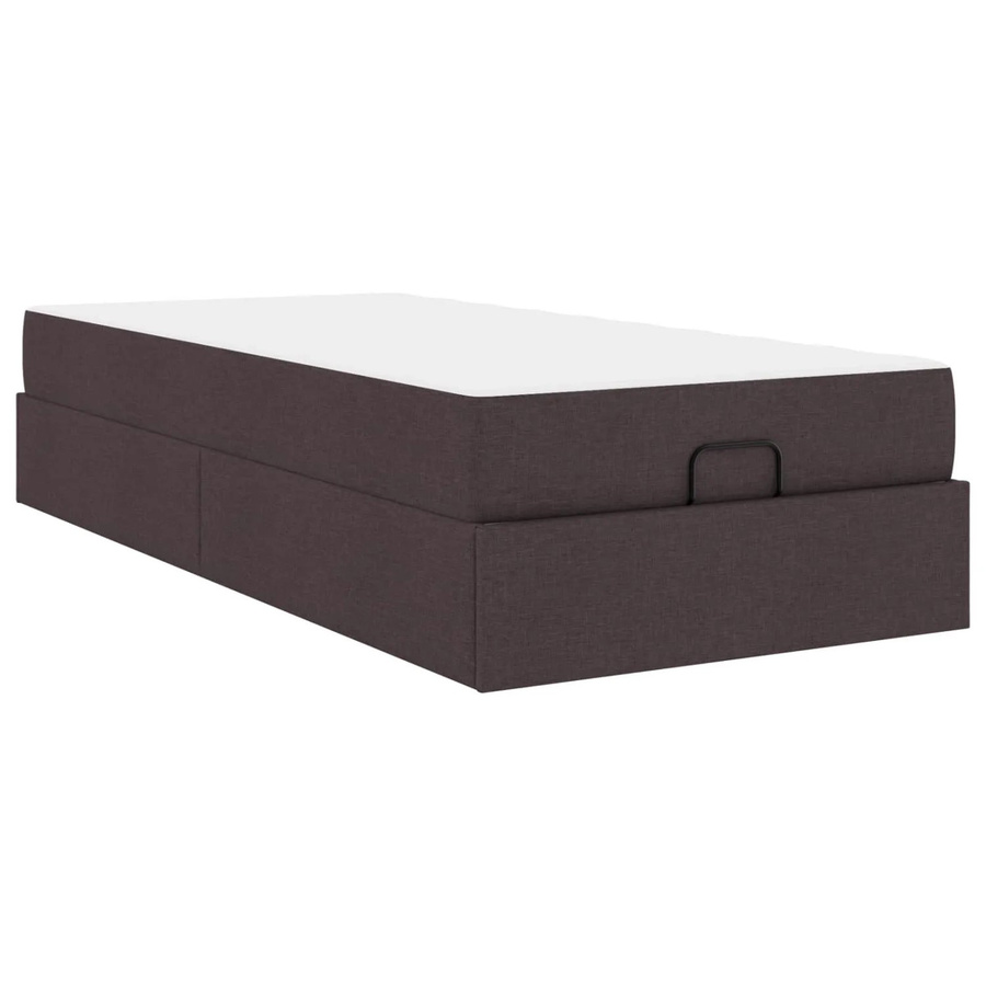 vidaXL Bettgestell mit Matratze 2-teilig in Hellbraun aus Stoff mit Schubladen B/T/H: 90 x 190 x 43,5 cm - Bild 2