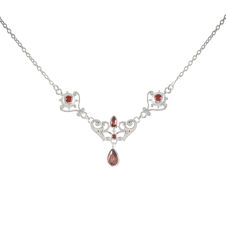 Collier 925 Silber, Zirkonia rot - Bild 1