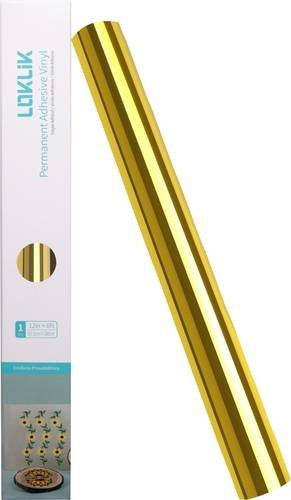 Loklik Permanent Klebefolie aus Vinyl in Gold, spiegelnd-metallic, Breite: 30,5 cm, Länge: 180 cm - Bild 1