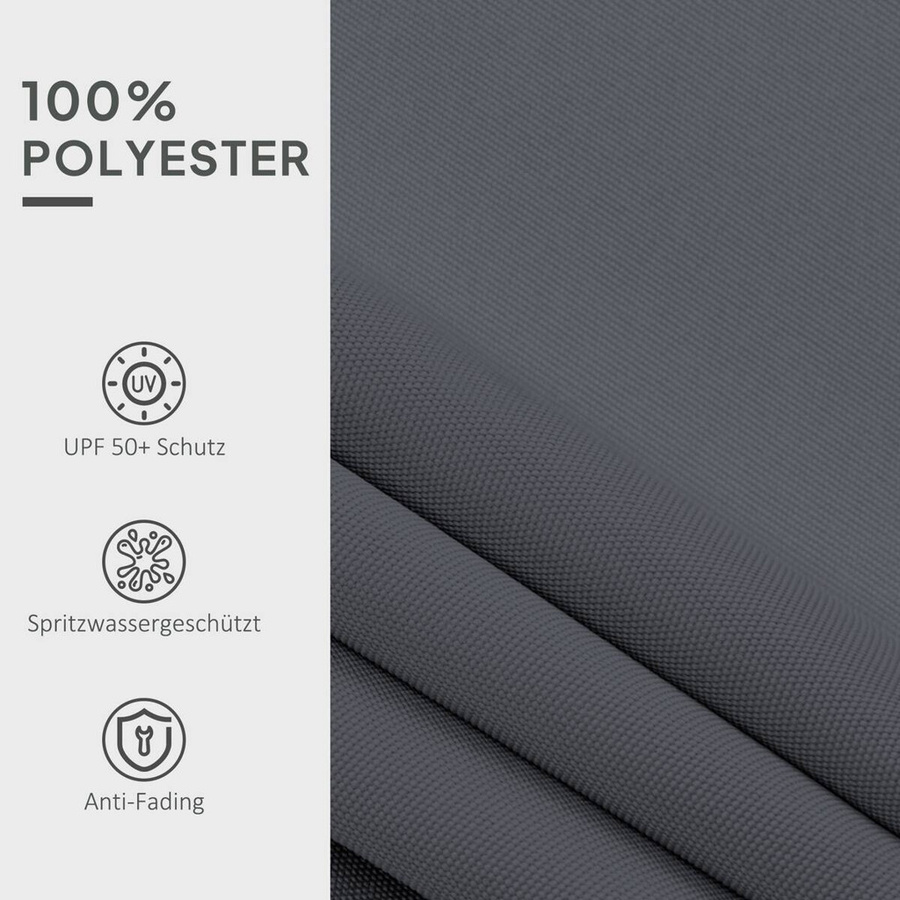 Outsunny Markisenbespannung aus Polyester in Grau mit UPF 50+, Breite: 250 cm, Höhe: 1 cm, Länge: 382 cm - Bild 2