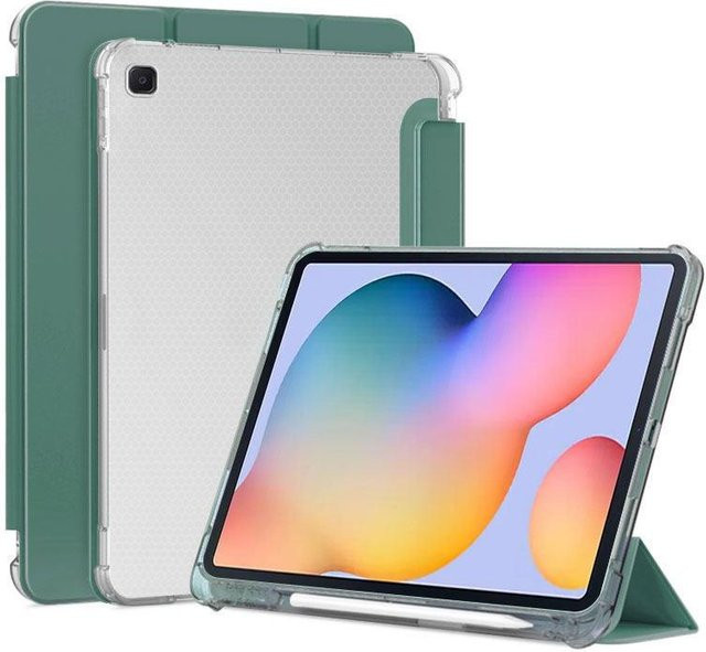 Samsung Galaxy Tab S6 Lite 10.4 Magnetische Smart Cover Hülle mit Stifthalter in Grün - Bild 1