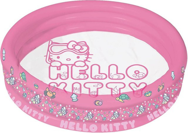 Hello Kitty aufblasbarer 3-Ring-Pool für Kinder, pink transparent, B: 122 cm, H: 23 cm