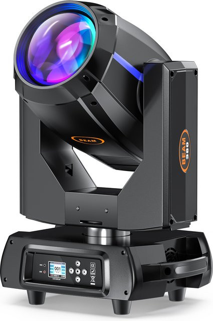 U'King 380W Beam Moving Head Spot mit rotierenden Prismen und Gobos, RGBW LED Bühnenlicht für DJ und Party, Schwarz - Bild 1