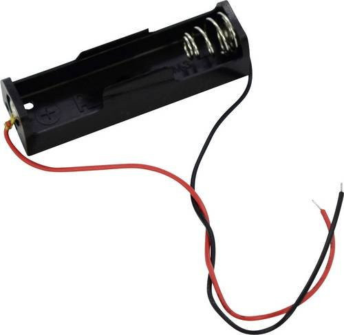Takachi SN31 Batteriehalter für 1x Mignon AA mit Kabel, Schwarz, B/T/H: 57,2 x 16,4 x 14,8 mm - Bild 1