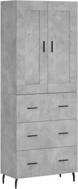 vidaXL Highboard Betongrau aus Holzwerkstoff und Metall B/T/H: 69,5 x 34 x 180 cm - Bild 1