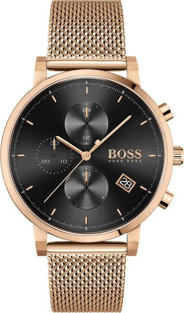 Hugo Boss Chronograph, Quarz, Edelstahl, Schwarz, 43 mm, Herren - Bild 1