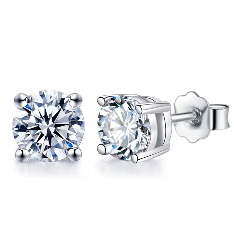 DW Ohrstecker, 925 Silber vergoldet, Moissanit, Brillant, Damen - Bild 2