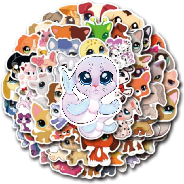 Littlest Pet Shop Cartoon-Persönlichkeiten Dekorative Aufkleber, 110-teiliges Set - Bild 1