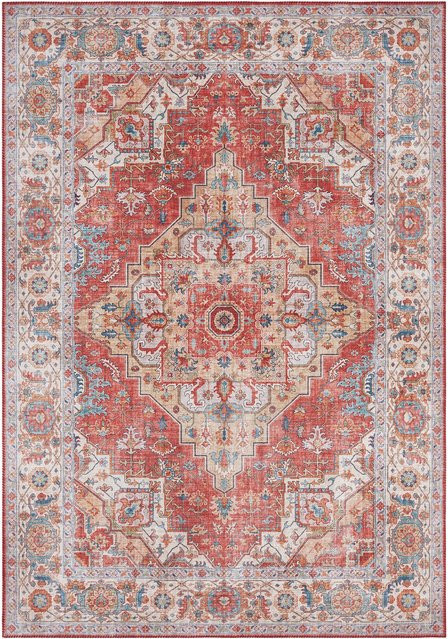 NYVI Teppich Asmar in Ziegelrot Sylla, orientalisches Design für dein Wohnzimmer, B/T: 120 x 160 cm - Bild 1