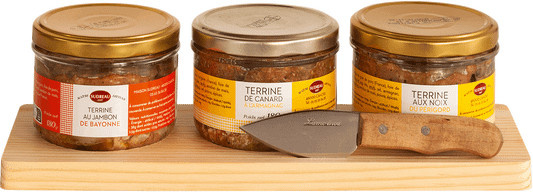 Maison Sudreau Terrinen-Trio mit Messer und Brett 540 g - Bild 1