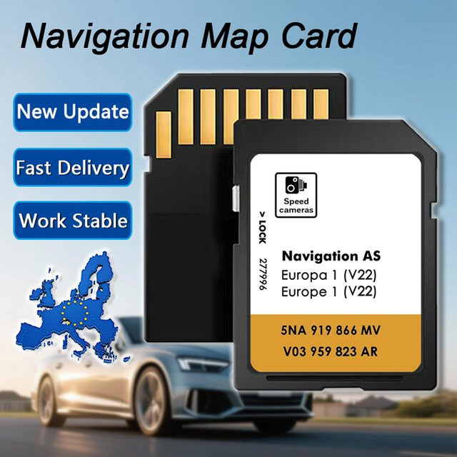 AOLAISTAR 32GB SD-Karte für VW Tiguan Golf Discover Media Navigation Europa Kartenaktualisierung 2025 Version Schwarz - Bild 1
