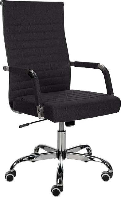 CLP Ergonomischer Bürostuhl Amadora in Schwarz mit Kunstleder oder Stoff Bezug, Höhenverstellbar und 360 Grad Drehbar, Belastbarkeit bis 120 kg - Bild 1