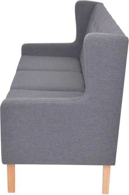 vidaXL 3-Sitzer Sofa in Grau mit Stoffpolsterung und Holzgestell im skandinavischen Design, B/T/H: 180 x 90 x 68 cm - Bild 1