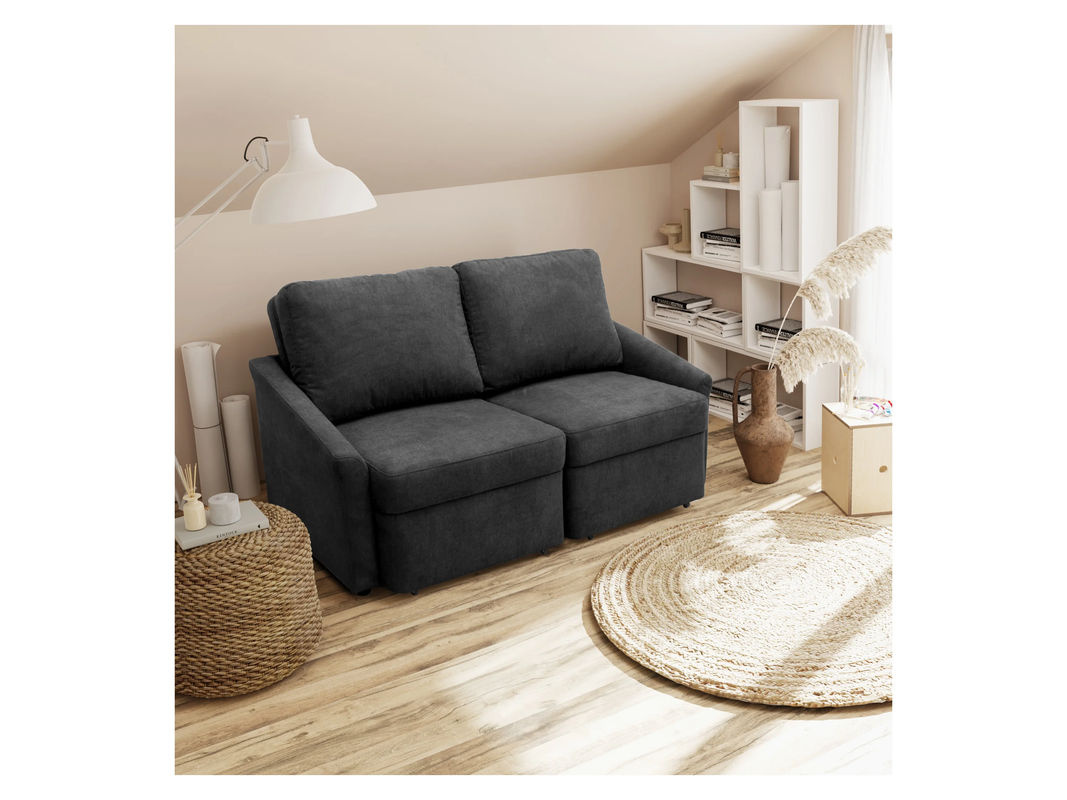 DOMO Schlafsessel Relax Box mit Boxspringfederung als Schlafsofa in Dunkelgrau, B: 168 cm, H: 202 cm, T: 96 cm - Bild 2