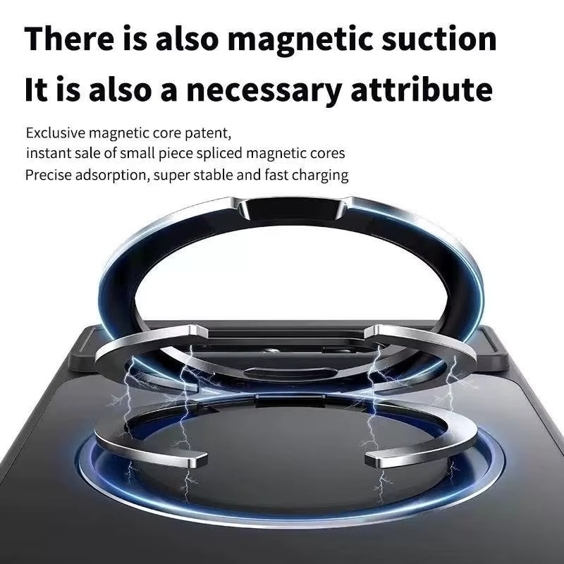 Magnetische MagSafe Schutzhülle für Google Pixel 10 11 9 8 7 6 Pro XL mit 360 Grad drehbarem Standfuß in Schwarz - Bild 3