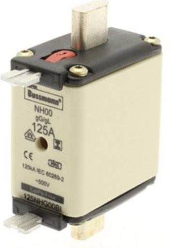 Eaton NH-Sicherung 125NHG00BI mit mechanischer Sicherungsanzeige, Größe 00, 125A, 500V, 3 Stück, Weiß - Bild 1
