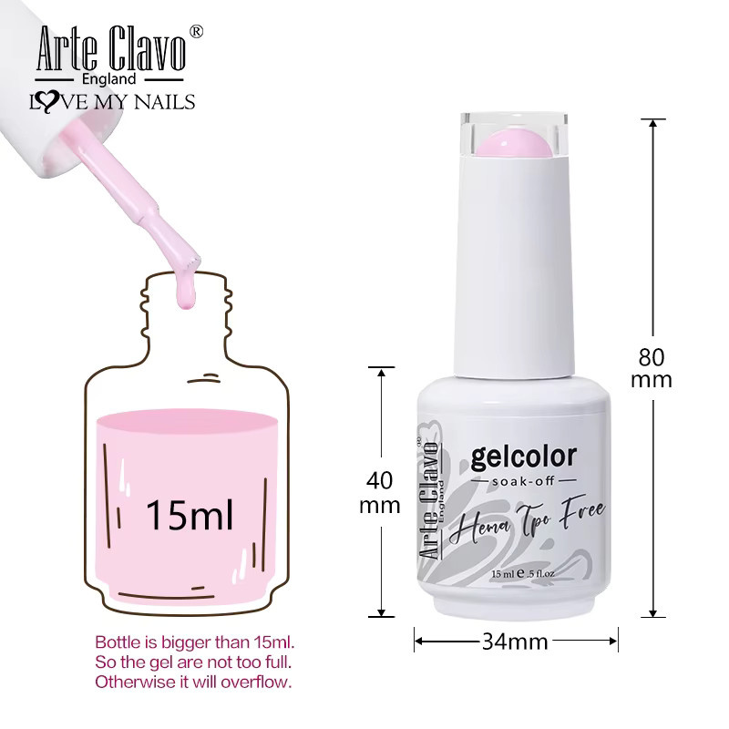 Arte Clavo Gel-Nagellack-Set, 20-teilig, glänzend, HEMA-frei - Bild 2