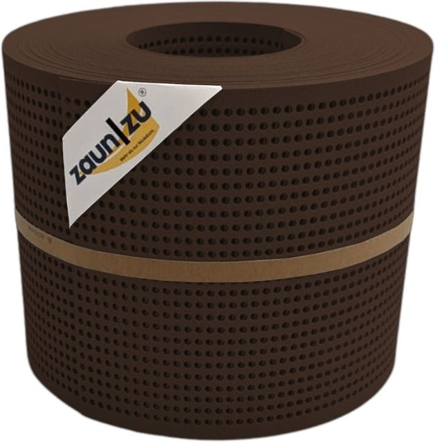 zaun zu Sichtschutzstreifen PP Premium gelocht, Braun, 26 m - Bild 1