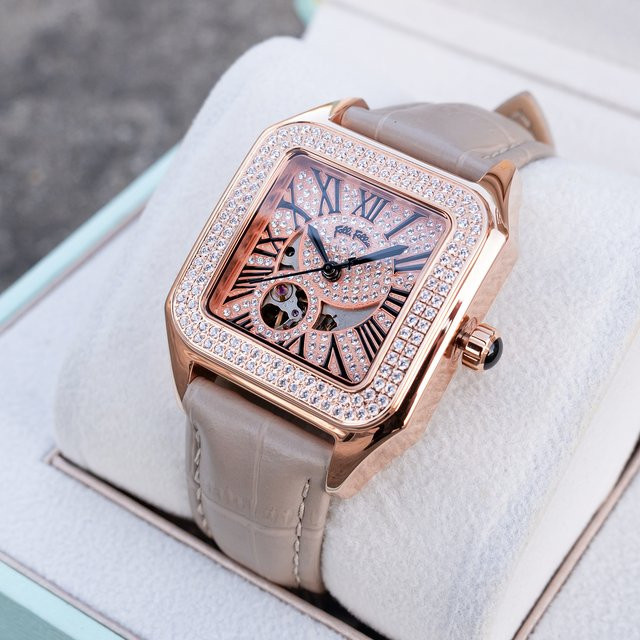 Folli Follie Armbanduhr, Automatik, Roségold, Diamant, Leder, Damen - Bild 1