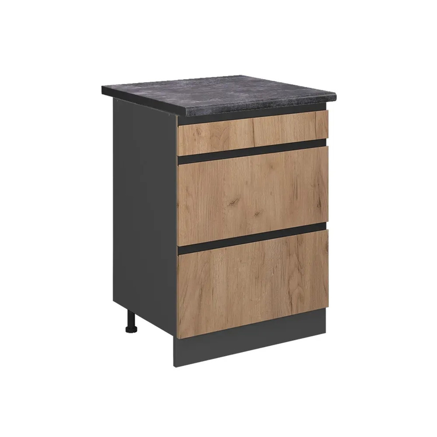 Vicco Küchenunterschrank R-Line Goldkraft Eiche/Anthrazit mit Schubladen, Breite: 60 cm - Bild 2