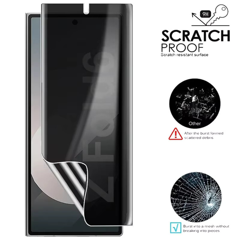 Sichtschutz Hydrogel Folie für Samsung Galaxy Z Fold (Modelle 3 bis 8 Ultra) Anti-Spy Bildschirmschutz in Transparent - Bild 2
