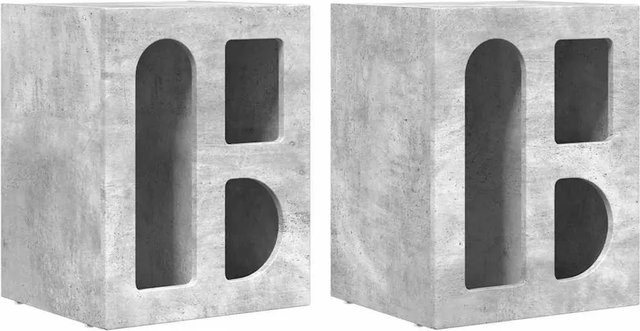 vidaXL Nachttisch 2er Set in Beton-Optik Grau aus Holzwerkstoff B/T/H: 40 x 35 x 50 cm - Bild 1