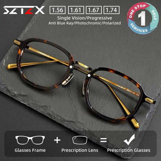 SZTZX Korrektionsbrille Panto, Vollrand, braun - Bild 1