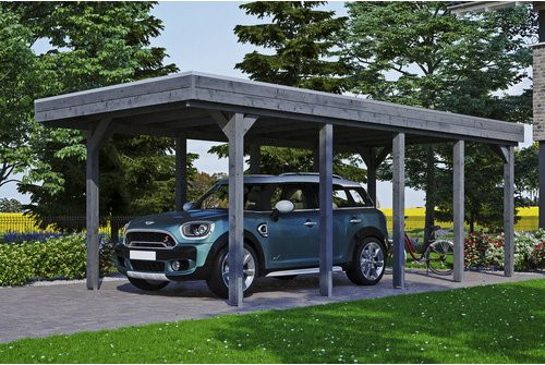 SKANHOLZ Carport Friesland aus Holz in Grau, B/T: 314 x 708 cm, Firsthöhe: 241 cm - Bild 1