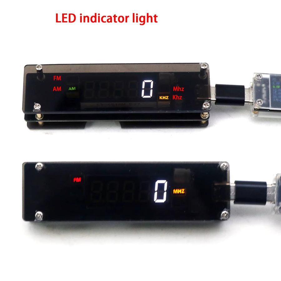 DYKBmetered Digitaler FM AM Frequenzmesser mit LED-Anzeige für Mittel- und Kurzwellen-Signalgeneratoren in Schwarz und Weiß - Bild 2