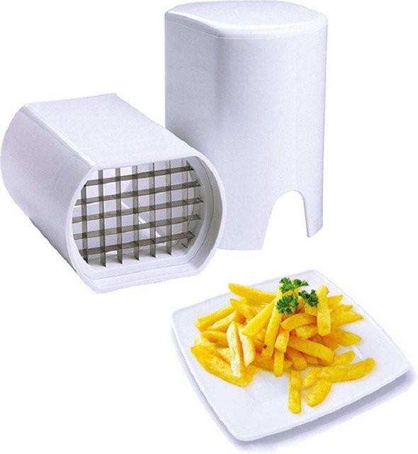 DIYelecs Gemüseschneider für Kartoffelchips, Pommes Frites und Gemüsesticks in Grau und Weiß aus Kunststoff und Edelstahl - Bild 1