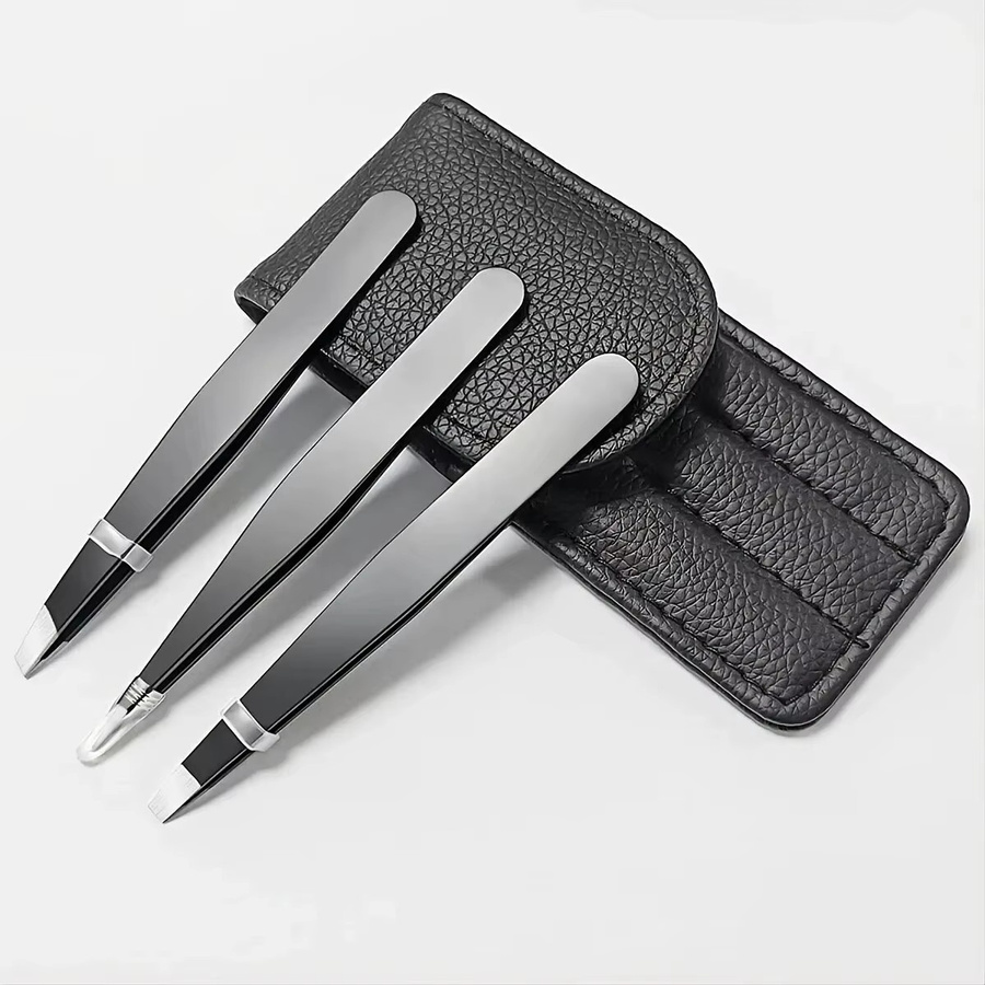 Ouriner Pinzetten-Set, 3–4 Stück, Edelstahl, Gesicht und Körper, Unisex - Bild 3
