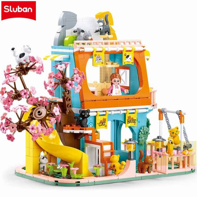 Sluban Katzenhotel Sakura-Baum Villa, Konstruktionsspielzeug - Bild 1
